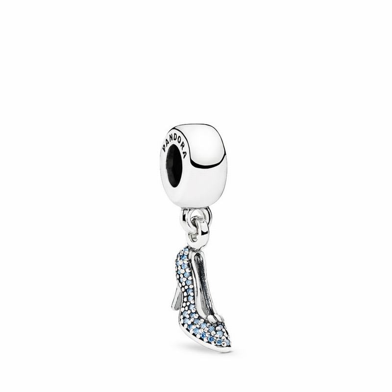 Pandora Disney Cinderella Sparkling Slipper Dangle Charm Ireland - Sterling Silver/Cubic Zirconia -